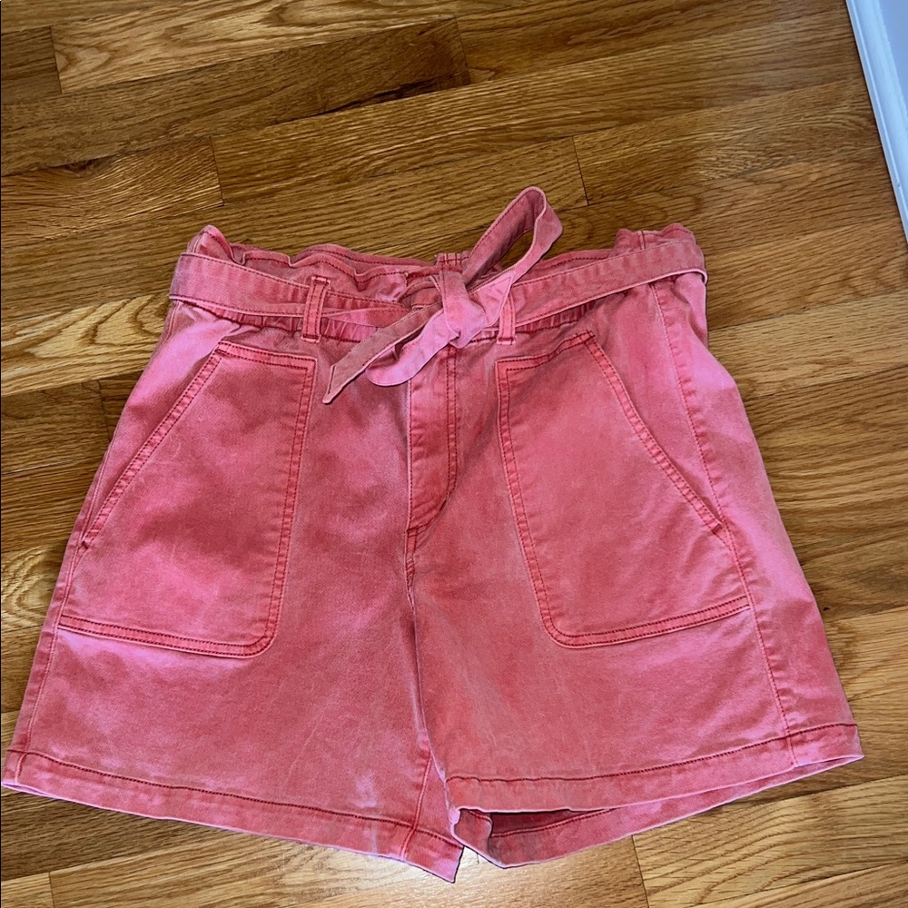 LOFT High Waist Rose Shorts with Bow Tie